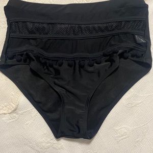 Black pompom bathing suit bottom
